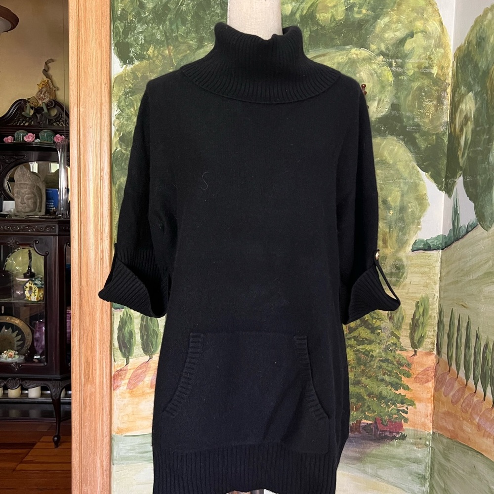 Magaschoni Black Cowl Neck Cashmere Sweater size Med
